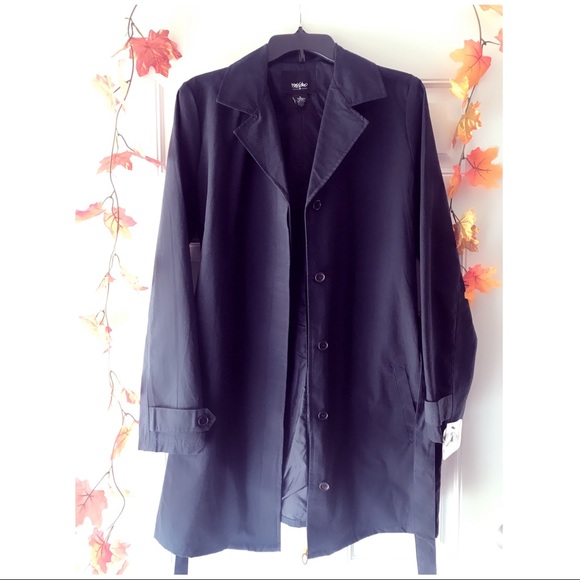MOSSIMO Black Trench Coat🌼 - Picture 2 of 16